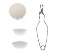 Lightweight Alumina Crucibility Kit, Welding Melting Casting Crucible Cup Kit, Quartz Melting Crucible(Silver)