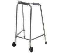 Lightweight Aluminium Bariatric Walking Frame with Wheels - 860mm to 960mm Adjusable Height - 222kg (35 Stone) Weight Limit - Anti-Slip Rubber Ferrules - Ergonomic Hand Grips