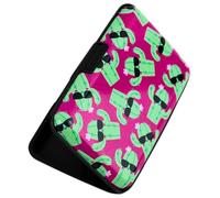 Lightweight Aluminium Card Holder with RFID Blocking Technology - Slim Hard Case Wallet for Credit Cards, Business Cards, & ID Cards - 6 Pockets, Fits 8 Cards - Multiple Colourful Designs (Cactus)
