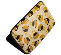 Lightweight Aluminium Card Holder with RFID Blocking Technology - Slim Hard Case Wallet for Credit Cards, Business Cards, & ID Cards - 6 Pockets, Fits 8 Cards - Multiple Colourful Designs (Pug)