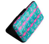 Lightweight Aluminium Card Holder with RFID Blocking Technology - Slim Hard Case Wallet for Credit Cards, Business Cards, & ID Cards - 6 Pockets, Fits 8 Cards - Multiple Colourful Designs (Flamingo)