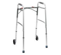 Lightweight Aluminium Folding Walking Frame with Wheels - Adjustable Rollator