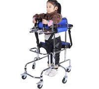 Lightweight Aluminium Rollator for Disabled Kids, Wheeled Walker for Children with Cerebral Palsy, Adjustable Seat, Portable Upright Walker for Cerebral Palsy Rehab