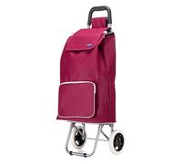 Lightweight Aluminium Shopping Trolley on Wheels - 59L Capacity, Durable, Easy to Maneuver & Fold for Convenient Storage - Ideal for Groceries, Laundry, and Errands (Wine)
