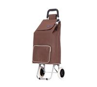 Lightweight Aluminium Shopping Trolley on Wheels - 59L Capacity, Durable, Easy to Maneuver & Fold for Convenient Storage - Ideal for Groceries, Laundry, and Errands (Chocolate Brown)