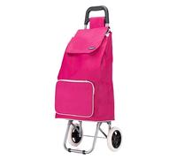 Lightweight Aluminium Shopping Trolley on Wheels - 59L Capacity, Durable, Easy to Maneuver & Fold for Convenient Storage - Ideal for Groceries, Laundry, and Errands (Cerise Pink)