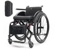 Lightweight Aluminium Wheelchair - Sports, Portable Folding, Self Propelled with 220-Ib Capacity for Adults