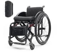 Lightweight Aluminium Wheelchair - Sports, Portable Folding, Self Propelled with 220-Ib Capacity for Adults