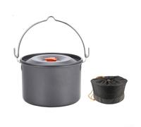 Lightweight Aluminum 4L Pot for Camping, Fast Heating, Ideal for Cooking in the Great Outdoors (Orange lid)