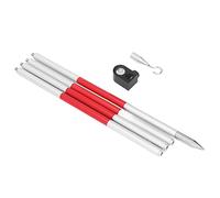 Lightweight Aluminum Alloy 4 Section Prism Pole with 1/4in Thread for Total Station - Versatile Surveying Tool for Accurate Measurements