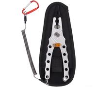 Lightweight Aluminum Alloy Fishing Pliers Designed for Hook Extraction, Ring Opening, Accurate Line Cutting, and Weight Securing Tasks (Silver)
