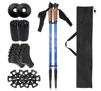 Lightweight Aluminum Alloy Hiking Poles, 2-Pack Adjustable Trekking Poles for Backpacking, Folding Trail Walking Sticks With Cork Handles & Quick Lock System, Men & Women(Blue)