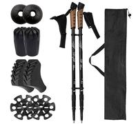 Lightweight Aluminum Alloy Hiking Poles, 2-Pack Adjustable Trekking Poles for Backpacking, Folding Trail Walking Sticks With Cork Handles & Quick Lock System, Men & Women(Black)