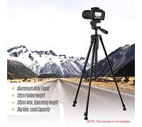 Lightweight Aluminum Alloy Photography Tripod Stand with 3kg Load Capacity Max Height 135cm Carry Bag Phone Holder for DSLR Camera Smartphone