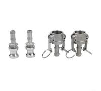 Lightweight Aluminum Camlock Fittings Package Includes Type A Male and Type D Female for Broad Industrial Hose System Compatibility (1/2)