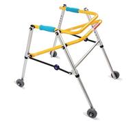 Lightweight Aluminum Cerebral Palsy Walker for Kids,Foldable 4 Wheels Height Adjustable Walking Frames Assist,Rehabilitation Training Equipment for Disabled Children Walker(Large)(Large)