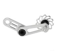 Lightweight Aluminum Chain Guide 11T Bearing Black | 50mm size, multi-position holes, tool-free disassembly, quick tension tuning, varied riding conditions(Silver)