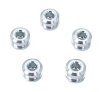 Lightweight Aluminum Chainring Screws 5-Pack Black | 7075 aluminum alloy, CNC precision threads, 12x6.5mm size, fits MTB and road bikes, lightweight durability
