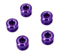 Lightweight Aluminum Chainring Screws 5-Pack Black | 7075 aluminum alloy, CNC precision threads, 12x6.5mm size, fits MTB and road bikes, lightweight durability