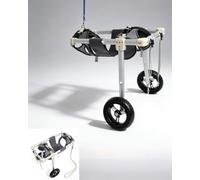 Lightweight Aluminum Dog Wheelchair, 2 Wheel Pet Mobility Cart with Harness, Hind Leg Support for Paralyzed, Senior, Post Surgery Dogs, Adjustable Rehab Walking Aid Dogs(XXL)
