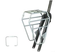 Lightweight Aluminum Front Bike Rack 33cm for Gravel Road 6061-T6 Alloy Bicycle Cargo Rack Silver Black Finish Front Fork Luggage Rack for Giant for escape for merida Explorer Adjustable Height Bike
