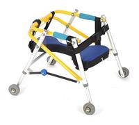 Lightweight Aluminum Rollator Disabled Walking Aids,Foldable 4 Wheels Height Adjustable Walking Frames Assist, Walkers/Standing Walking Aid, for 90-150cm Child Rehabilitation Walking(X-Large) (X-L