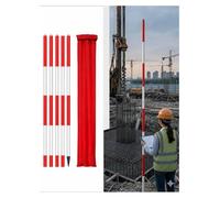 Lightweight Aluminum Sectional Surveying Pole 2-5 Meter | Prism Pole for Construction, Engineering & Road Staking(16.4ft/500cm)