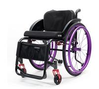 Lightweight Aluminum Sports Wheelchair, All-Terrain Self Propelled Transport Wheel Chair with Hand Brakes for Disabled, Adults, Elderly(Lila,42cm)