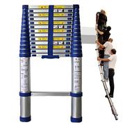 Lightweight Aluminum Telescopic Ladder - Easy Storage Perfect for Home Camping and Outdoor Use - Compact Portable Safe Design for All Your Needs