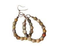 Lightweight And Colorful Natural Stone Earrings Elegant Beaded Ear Pendant Accessory Ideal For Parties And Music Event Fashionable Women's Accessories