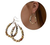 Lightweight And Colorful Natural Stone Earrings Elegant Beaded Ear Pendant Accessory Ideal For Parties And Music Event Fashionable Women's Accessories