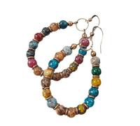 Lightweight And Colorful Natural Stone Earrings Elegant Beaded Ear Pendant Accessory Ideal For Parties And Music Event Fashionable Women's Accessories