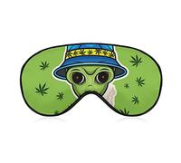 Lightweight and Comfortable Alien Smoking Leaf Art Sleep Eye Mask for Adult Kids Boys Teens, Eyeshade with Elastic Band Lunch Break Traveling Sleeping Eye Mask Cover