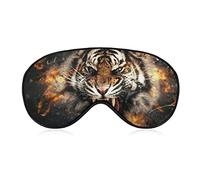 Lightweight and Comfortable Angry Fierce Wild Animal Art Sleeping Eye Mask for Girls Women Kids, Eyeshade with Adjustable Strap Sleeping Eye Mask Plane Eye Cover for Travel