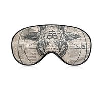 Lightweight and Comfortable Baphomet Satanic Goat Head Newspaper Vintage Sign Art Sleeping Eye Mask for Night Sleeping Travel Blindfold Game, Eyeshade for Men & Women, BlockLight