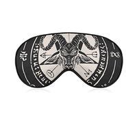 Lightweight and Comfortable Baphomet Satanic Goat Head with Third Eye Sign Art Sleeping Eye Mask for Sleeping Trip Work, Eye Cover for Boys Girls, Relieve Eye Stress