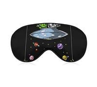 Lightweight and Comfortable Eye Mask Blindfold Eyeshade for Boys Girls, Alien and Astronaut Space Fishing Trip Art Sleeping Mask for Night Sleeping Trip Dry Eye, Machine Washable