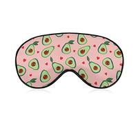 Lightweight and Comfortable Eye Mask Blindfold Eyeshade for Boys Girls, Avocado and Heart Pattern Pink Art Sleeping Mask for Naps Travel Work, Machine Washable BlockLight