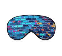 Lightweight and Comfortable Eye Mask Eyeshade for Men Women Kids, Bling Blue Wall Brick Glitter Art Sleeping Mask for Sleep Shift Work Yoga, Machine Washable Relieve Eye Stress