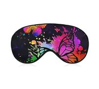 Lightweight and Comfortable Eye Mask Eyeshade for Men Women Kids, Colorful Butterfly Magic Art Sleeping Mask for Naps Travel Dry Eye, Machine Washable BlockLight