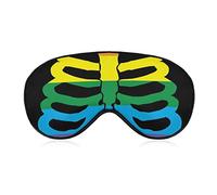 Lightweight and Comfortable Eye Mask Eyeshade for Men Women Kids, LGBT Rainbow Skeleton Gay Pride Art Sleeping Mask for Naps Travel Dry Eye, Machine Washable BlockLight