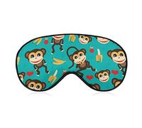 Lightweight and Comfortable for Monkey Love Banana Art Sleep Eye Mask for Girls Women Kids, Eyeshade with Adjustable Strap Lunch Break Traveling Sleeping Eye Mask Cover