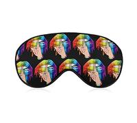 Lightweight and Comfortable Rainbow Lips LGBT Gay Pride Pattern Sleeping Eye Mask for Girls Women Kids, Eyeshade with Adjustable Strap Sleeping Eye Mask Plane Eye Cover for Travel