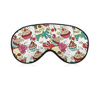 Lightweight and Comfortable Skull Cupcake Art Eye Mask for Naps Travel Work, Eyeshade for Boys Girls, BlockLight