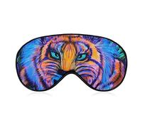 Lightweight and Comfortable Tiger African Wildlife Green Leaves King of Animals Art Eye Mask for Kids Teens Girls Women, 3D Eye Cover with Elastic Strap Lunch Break Traveling Sleeping Eye Mask Cover