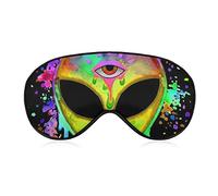 Lightweight and Comfortable Yellow Splatter Alien Psychedelic Art Eye Mask for Naps Travel Work, Eyeshade for Boys Girls, BlockLight
