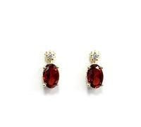 Lightweight and luxurious egg shaped garnet earrings, retro red pomegranate rose earrings for women, exquisite and elegant, suitable for giving to lovers and friends