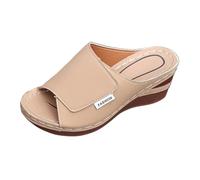 Lightweight Anti-Slip Wedge Sandals for Women Size 5.5 Chunky Quick Drying Mules Summer Causal Heels for Ladies Female Open Toe Fish Mouth Super Comfy Wide Width Arch Support Shoes for UK Outdoor