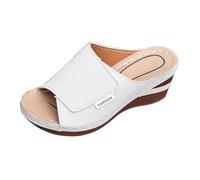 Lightweight Anti-Slip Wedge Sandals for Women Size 7.5 Chunky Quick Drying Mules Summer Causal Heels for Ladies Female Open Toe Fish Mouth Super Comfy Wide Width Arch Support Shoes for UK Outdoor