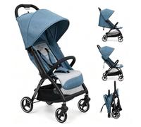Lightweight Baby Pushchair with 3 Recline Positions, Stroller for Birth Up to 4 Years (22kg), One Hand Foldable, Travel Stroller with 5-Point Harness & EVA Shock Absorbing Wheels, Green
